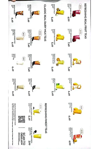 Home Heytea store USA menu card