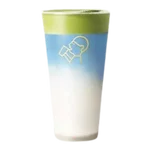 HeyTea Cloud Coconut Blue drink with coconut milk, blue spirulina, and matcha layers